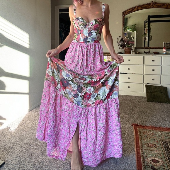 NWT AguaBendita Bustier Floral Maxi Dress - Picture 8 of 11